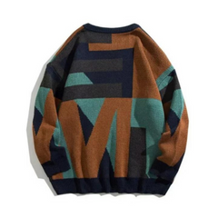 Lässiger Patchwork-Strickpullover