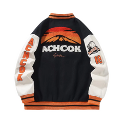 Vintage Sunset Flock Jacquard Varsity Jacket