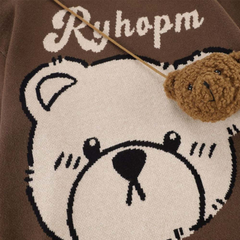 Bonita mochila con forma de oso y suéter con forma de oso