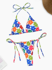 Bikini de tiras con estampado floral