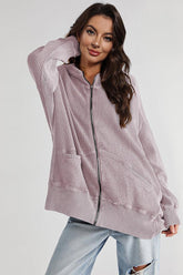 Zip-Up Long Sleeve Hoody