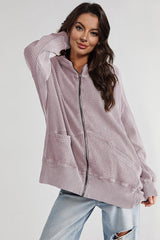 Zip-Up Long Sleeve Hoody