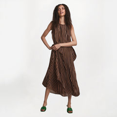 Three dimensional elegant and exaggerated sleeveless vest dress