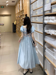 Kurzärmliges Kleid mit Puffärmeln für Damen