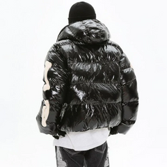 Abrigo de esqueleto con bordado flocado oscuro