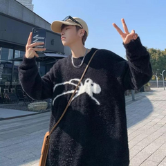 Lässiger Pullover mit Spinnenmuster