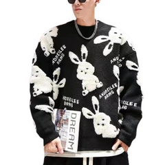 Süßer beflockter Kaninchenpullover