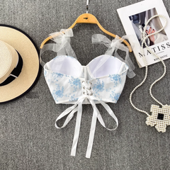 Women's fishbone short summer vest top