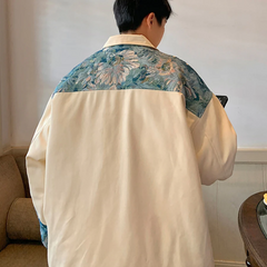 Chaqueta con patrón de bordado japonés