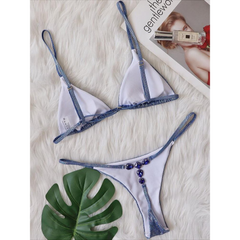 Bikini brasileño con tanga | Bikini brasileño con tirantes finos y relleno