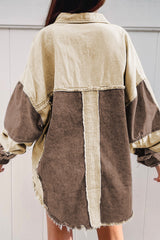 Chaqueta con cuello en contraste y dobladillo sin rematar