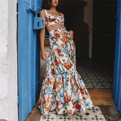 Plus Size 3XL Bohemian Beach Print Dress Sexy Party Night Elegant Maxi White Dress