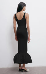 Black Color Women Sleeveless Sexy O-Neck Pearl Beading Bodycon Bandage Gown Dress Celebrate Evening Party Outfit Vestido