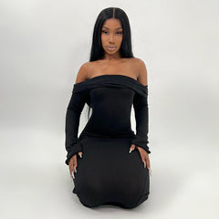 Long Sleeve Backless Maxi Dresses Elegant Sexy Gray Black Knit Dress