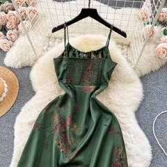 Strapskleid mit Retro-Print