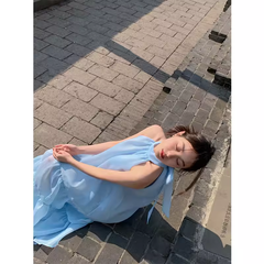 Neckholder-Netzkleid für Damen im Frühling