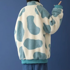 Chaqueta de invierno de algodón con colores contrastantes y felpa