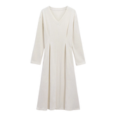 A-line V-neck long-sleeved dress in autumn
