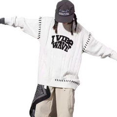 Suéter torcido con letras bordadas de High Street