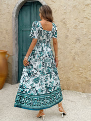 Resort Casual Print A-Line Maxi Dress