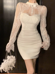 Figurbetontes Kleid aus Spitze