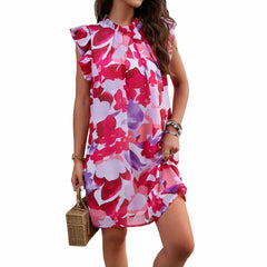 Dress Spring/Elegance Print sleeveless dress