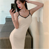 Sexy Package Hips Slim Elastic Knit Bodycon Dress Female