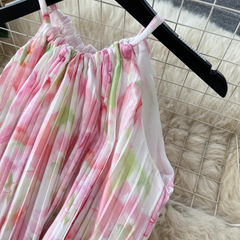 Damen Sommerkleid mit Blumenmuster und Trägern