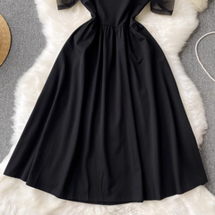 Schwarzes Vintage-Kleid in A-Linie