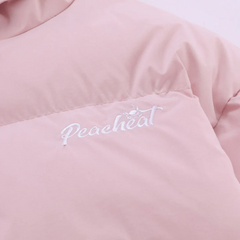 Puffermantel mit einfarbiger Teufelskapuze