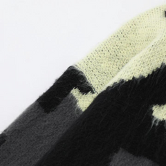 High Street Contrast Color Camouflage Sweater