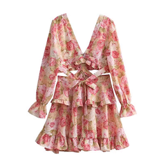 langärmliger Rock mit Blumenmuster