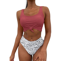 Zweiteiliges Tankini-Set mit U-Ausschnitt für Damen