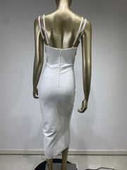 Bandage dress European and American sexy diamond chain halter skirt party party dress