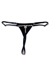 Flower Butterfly Shaped Rhinestone Decor Body Chain - Gold