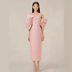 A niche butterfly bow French elegant high waisted dress dress