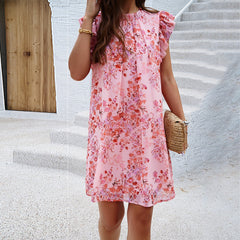 Dress Spring/Elegance Print sleeveless dress