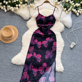 Trägerkleid mit Schmetterlings-Print