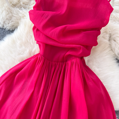 Rotes A-Linien-Sommerkleid