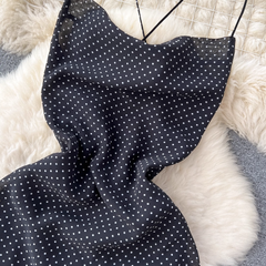 Damen Sommer Polka Dot Strapskleid