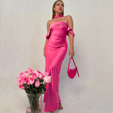 Trägerloses langes Kleid