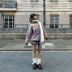 Lockere Strickjacke in Bonbonfarbe