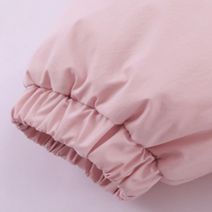 Puffermantel mit einfarbiger Teufelskapuze