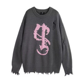 High Street Pattern Distressed Sweater