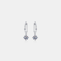 2 Carat Moissanite 925 Sterling Silver Earrings