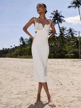 Bandage dress European and American sexy diamond chain halter skirt party party dress