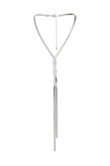 Alloy Twisted Knotted Chain Long Necklace