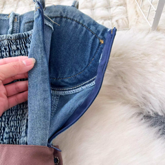 Jeanskleid im Retro-Temperament-Bandage-Design