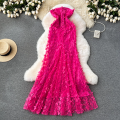 Three-dimensional butterfly tube top dress