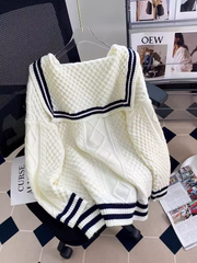 Women's navy collar sweater